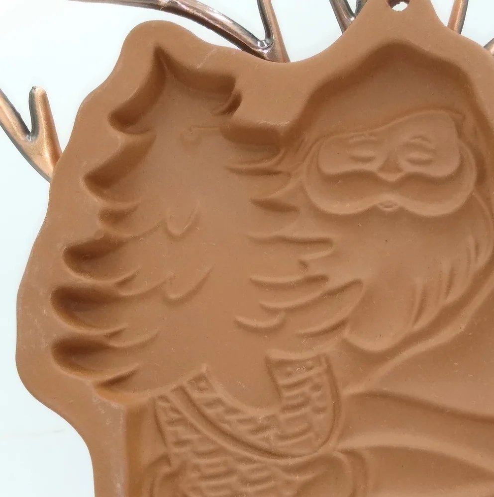Longaberger Kriss Kringle Santa Cookie Mold 1991 Vintage Earthenware Christmas - Picture 3 of 12
